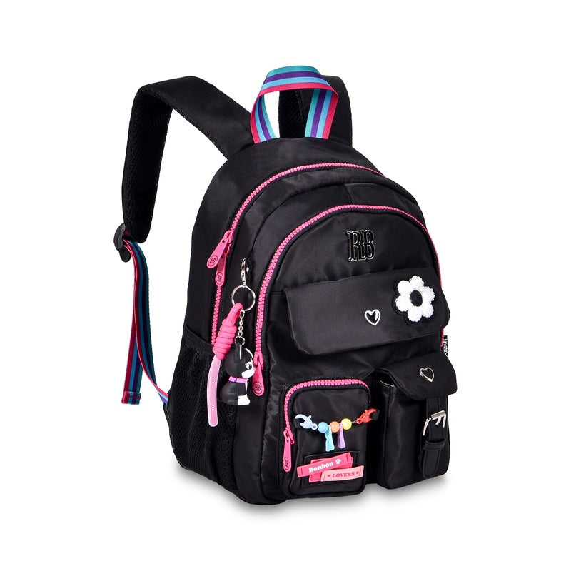 Clio x rebecca bonbon youth school backpack women 13 inches – waterproof, two main compartments with zipper three small pockets, sweet modern aesthetic style, university and travel, perfect for a gift, unisex