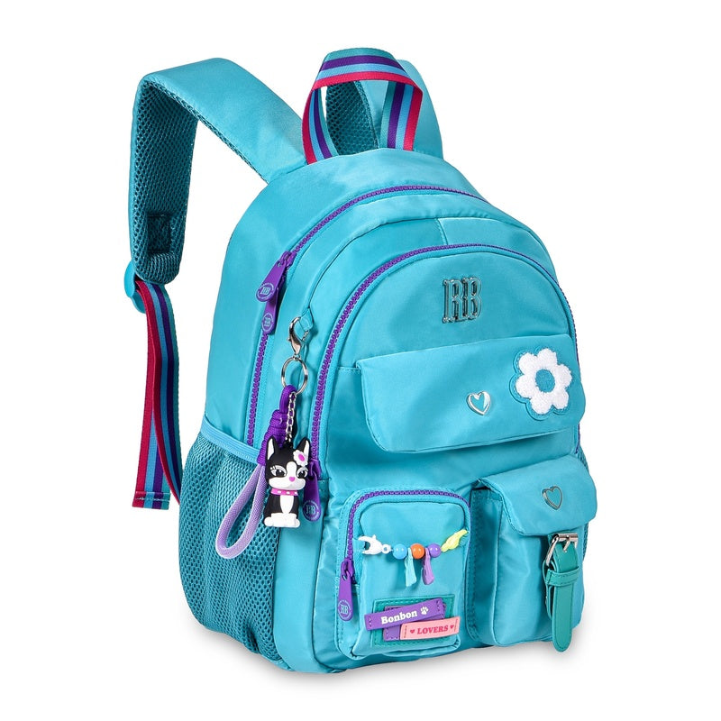 Clio x rebecca bonbon youth school backpack women 13 inches – waterproof, two main compartments with zipper three small pockets, sweet modern aesthetic style, university and travel, perfect for a gift, unisex