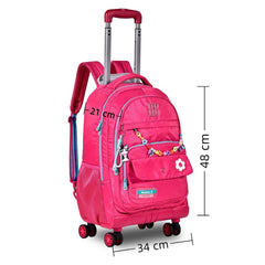 Clio x rebecca bonbon school backpack wheels – large capacity, waterproof, compartment with fastening band, sweet and modern aesthetic style, ideal as university or travel bag, original high quality, perfect for a gift, unisex